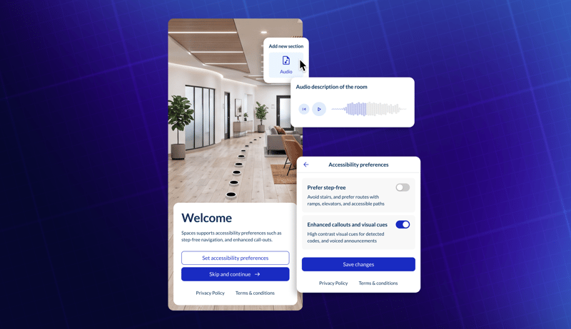 See what's new in Zapworks Spaces: WCAG 2.1 AA accessibility, Accessible QR scanning, richer landmarks, smarter routing, faster loading, and more.